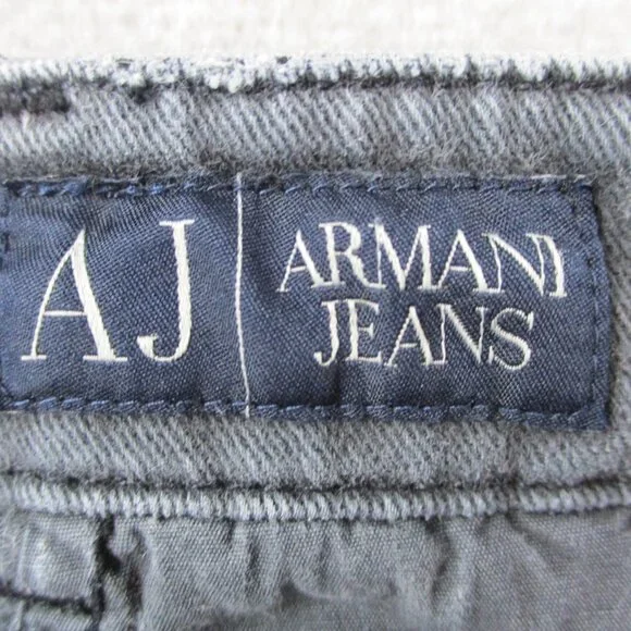Armani Jeans Womens 32 Gray Denim Chino Slit Pockets Giorgi Comfort Fabric - Picture 7 of 16